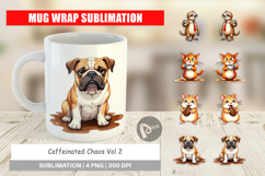 Caffeinated Grumpy Animal Mug Wrap Product Image 1