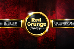 Red Grunge Digital Papers - 04 Variations Product Image 1