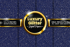 Luxurious Blue Glitter Digital Papers - 04 Variations Product Image 1