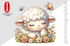 Cute Sheep Clipart - PNG File Product Image 1