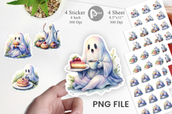 Sweet Pastry Coffee Ghost Sticker Product Image 1
