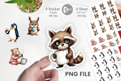 Caffeinated Grumpy Animal Sticker Product Image 1