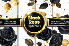 Black Rose Digital Papers - 04 Variations Product Image 1