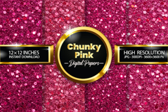 Chunky Pink Digital Papers - 04 Variations Product Image 1