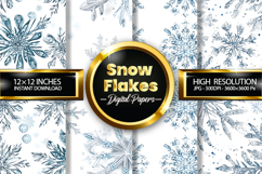 Snow Flakes Digital Papers - 04 Variations Product Image 1
