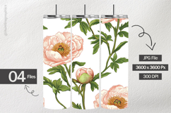 Peach Flowers Digital Papers - 04 Variations Product Image 2