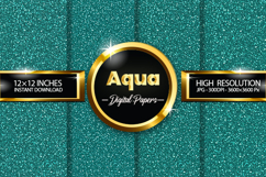 Aqua Glitter Digital Papers - 04 Variations Product Image 1