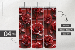 Red Roses Design Digital Papers - 04 Variations Product Image 2