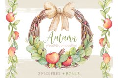 Watercolor Autumn Floral Wreath Product Image 1