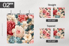 Watercolor Pastel Roses Tumbler Wrap| Tumbler Sublimation Product Image 1