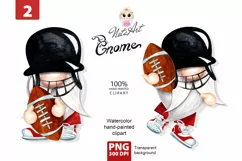 gnome american football, watercolor football Product Image 1