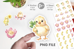 Floral Easter Chick Sticker Product Image 1
