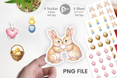 Easter Bunny Heart Love Art Sticker Product Image 1