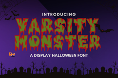 Varsity Monster Font - Layered Spooky Halloween Font Product Image 1