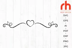 Heart Border SVG, Line Divider Cut File, Wedding Heart DXF Product Image 2
