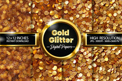 Gold Glitter Digital Papers - 04 Variations Product Image 1