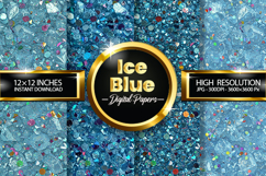 Ice Blue Digital Papers - 04 Variations Product Image 1