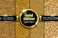 Gold Glitter Digital Papers - 04 Variations Product Image 1