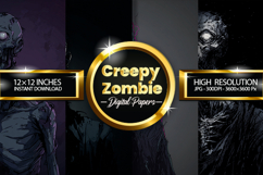 Creepy Zombie Digital Papers - 04 Variations Product Image 1