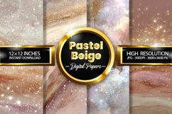 Pastel Beige Digital Papers - 04 Variations Product Image 1