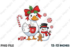 Preppy Christmas Goose Png Product Image 1