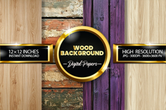 Wood Background Digital Papers - 04 Variations Product Image 1