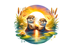 Cute Otter Clipart - PNG File Product Image 2