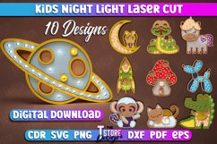 Kids Night Light Laser Cut Bundle, Led Table Lamp For Kids Product Image 1
