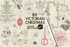 Victorian Christmas Procreate Stamps Product Image 1