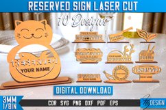 Reserved Sign Laser Cut Bundle, Wooden Tabletop Sign Product Image 1