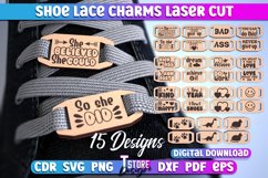 Shoe Lace Charms Laser Cut Bundle, Wooden Shoe Accessories Product Image 1