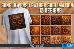Tooled Leather Sunflowers 3D Sublimation|Leather Sunflower Product Image 1