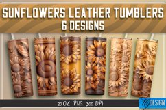 3d Tooled Leather Sunflower Tumbler Sublimation|Sunflower v1 Product Image 1