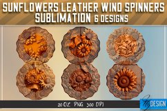 3d Tooled Leather Sunflower Wind Spinner Sublimation v.1 Product Image 1
