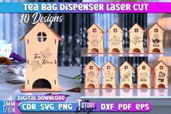 Tea Bag Dispenser Laser Cut|Storage and Kitchen Decor|CNC Product Image 1