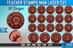 Teacher Stamps Man Laser Cut SVG | Customizable Teacher Product Image 1