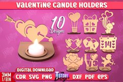 Valentine’s Day Candle Holders Laser Cut Bundle | Tealight Product Image 1