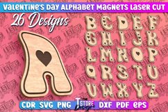 Valentine&#039;s Day Alphabet Magnet Laser Cut SVG Bundle|Love Product Image 1