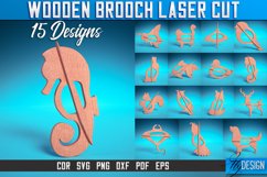 Wooden Brooch Laser Cut SVG Bundle| Accessories Laser Cut Product Image 1