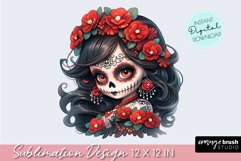 La Catrina PNG Girl Clipart - Day of the Dead Sublimation Product Image 1