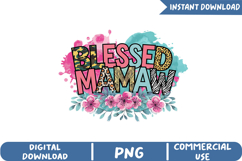 Blessed Mamaw Sublimation, Happy Mother&#039;s Day Png Product Image 1