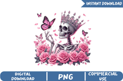 Drama Queen Sublimation, Funny Skeleton Png Product Image 1