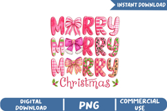 Cute Pink Bow Christmas Sublimation, Christmas Png Product Image 1