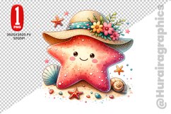 Cute Star Fish Clipart - PNG File Product Image 1