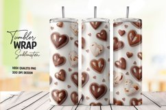 3D Heart pattern tumbler wrap sublimation png Product Image 1