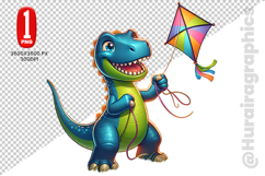 Cute Dinosaur Clipart - PNG File Product Image 2