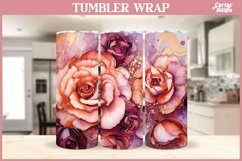Flower Tumbler Sublimation Wrap | Alcohol Ink Tumbler Wrap Product Image 2