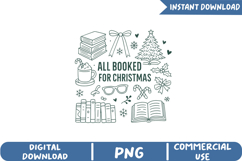 Book Lover Christmas Sublimation,Christmas Png Product Image 1