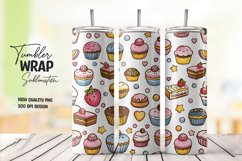 Cookies pattern tumbler wrap sublimation Product Image 1