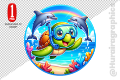 Cute Turtle Clipart - PNG File Product Image 2